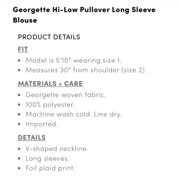 Torrid Size 3 Plaid Georgette Hi-Low Pullover Long Sleeve Blouse - Picture 4 of 8